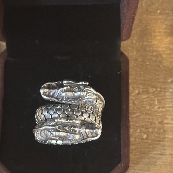 John Hardy Sterling Silver Legend Double Coiled Naga Dragon Ring Sz 7 Gorgeous - Picture 8 of 10